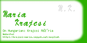 maria krajcsi business card